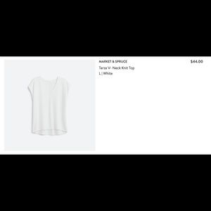 Market & Spruce Tarza V Neck Knit Top - L White